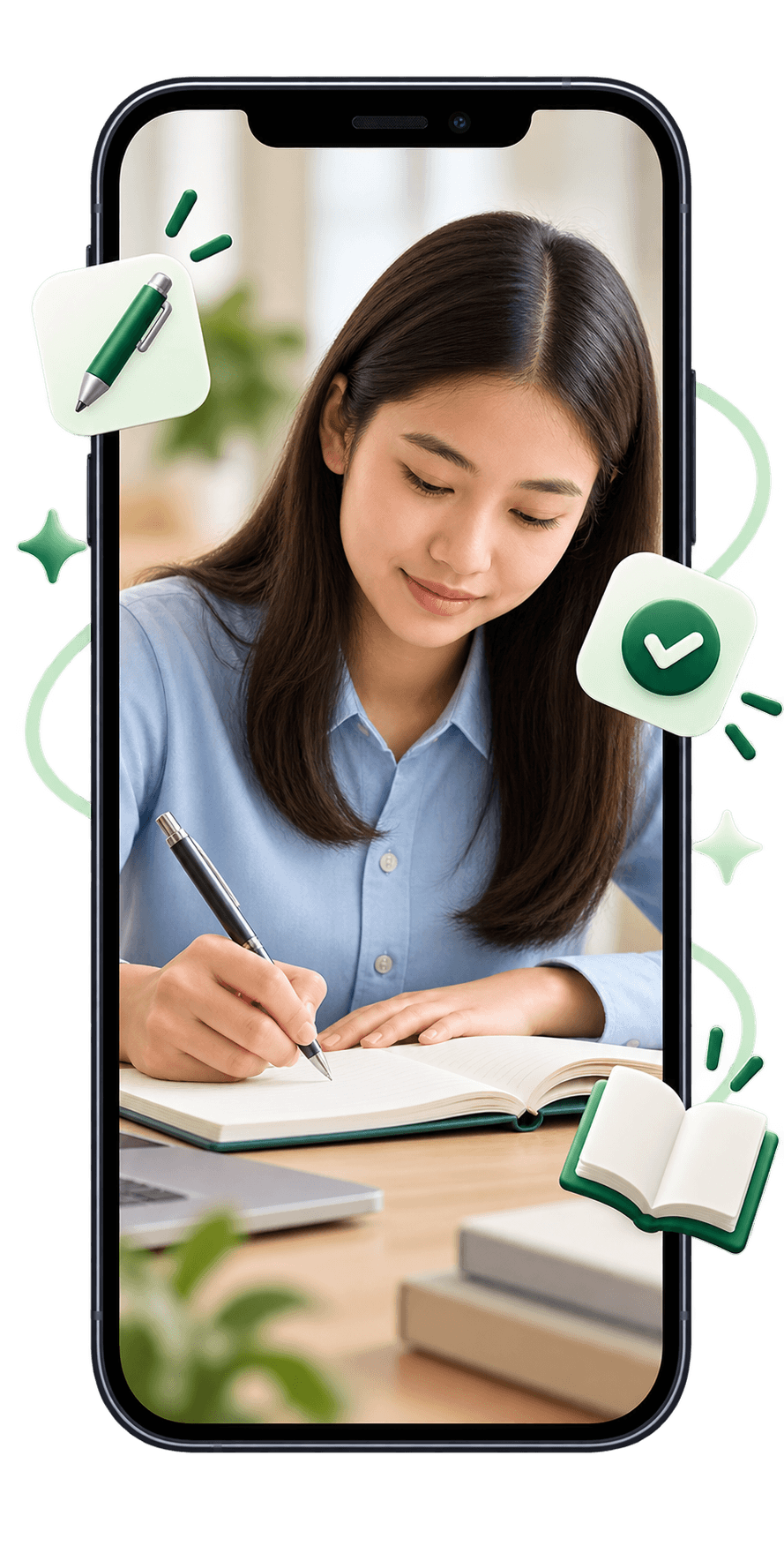 A student starting a learning session